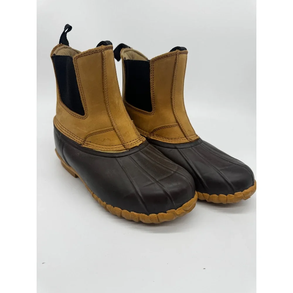 Cabela's Thinsulate Duck Boots Mens 8D Brown Leather Rubber Steel Shank 8936089
